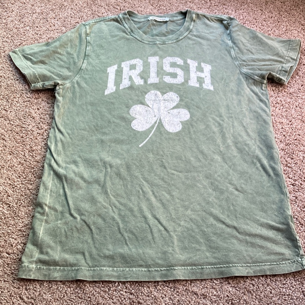 Irish Green Clover Short Sleeve T Shirt Sz Medium